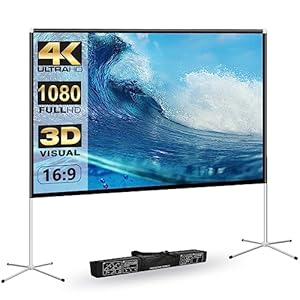 Projektor sleinwand Projektion Bildschirm und Stand 120-Zoll tragbare im Freien 16:9 4K HD Film-Projektionsleinwand mit Tragetasche für Heimkino-Film-Nacht-Partei,die Faltbare Anti-Falte (120 Inch)