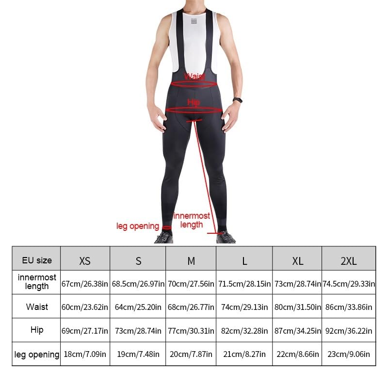 Largo Culote Ciclismo Pantalones de bicicleta for hombre con correas for los hombros, pechera de ciclismo for hombre, pantalones largos transpirables y cómodos for bicicleta, mallas con pechera for ci