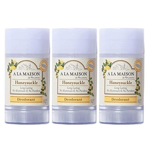 A La Maison Honeysuckle Aluminum Free Deodorant for Women and Men - Natural Deodorant (3 Stick Bulk Pack)