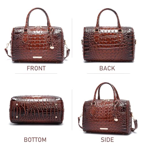 Image of Makcr Joacbv Top-Handle Crocodile Purses For Women Crossbody Leather Bags Trendy Large Capacity Tote with Shoulder Strap