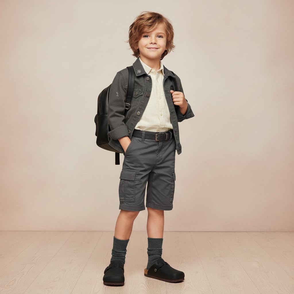 CUSHIONAIRE Kid's Hana Cork footbed clog with Genuine Leather upper, Faux Fur lining, and +Comfort - Image 4