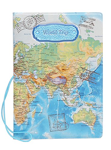 MMY-Passeport Housse - Organisateur de Voyage Protecteur Porte-Feuille Pochette étui de Protection pour Passeport/Papiers d'identité/Permis de Conduire,etc (Bleu)