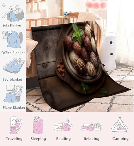 Couverture de Lit en Flanelle Douce Brun Chocolat Impression 3D - 8