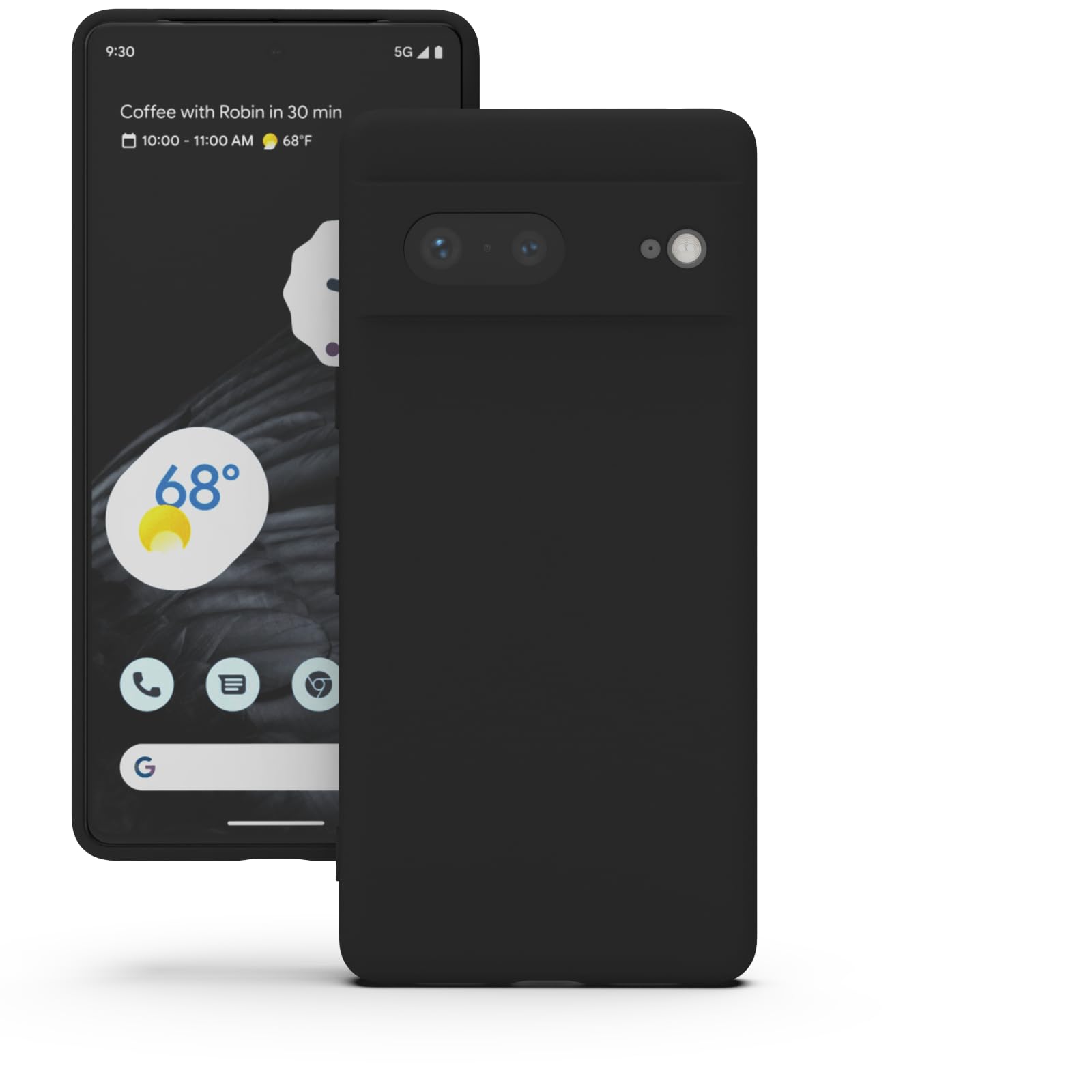 YATWIN Silicone Back Case for Google Pixel 7, Soft-Touch Phone Back Cover for Google Pixel 7 - Black