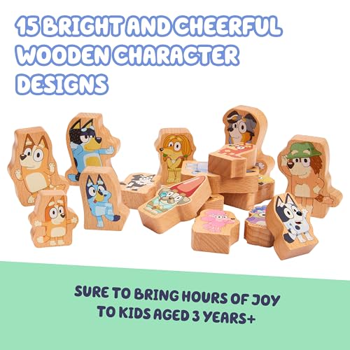 Image of Bluey Stacking Game, Spin & Balance 15 Character Pieces