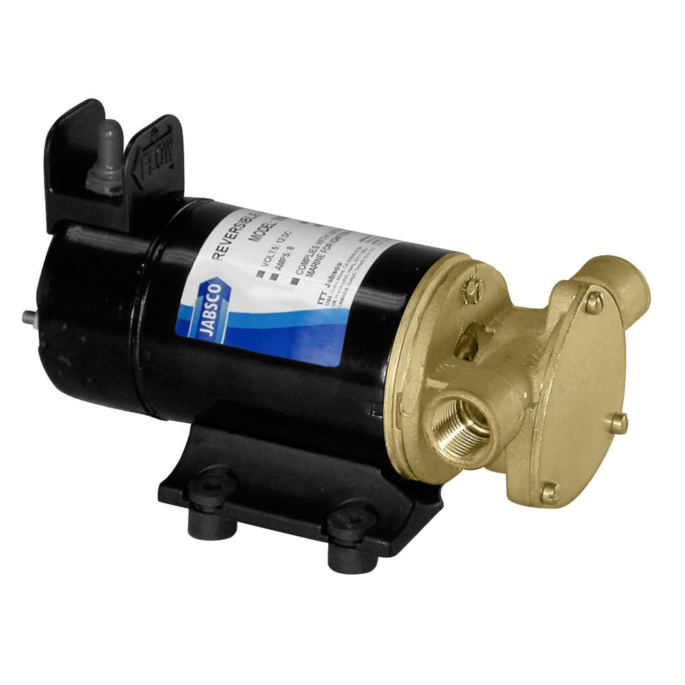 Jabsco 18680-1000 Reversible Rotary Vane 7.9 GPM 12V DC Pump, bronze