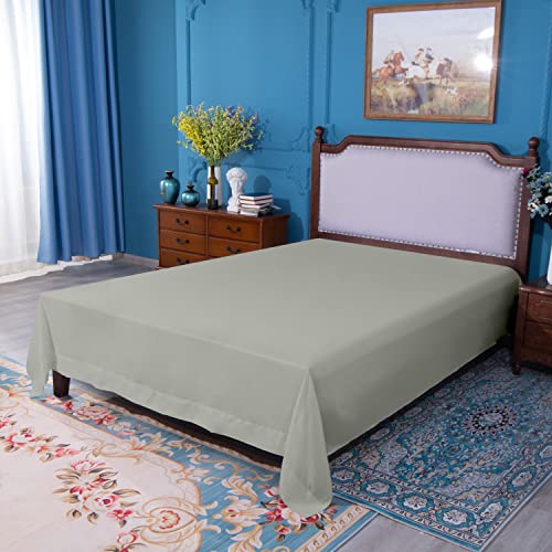 Image of NTBAY Twin XL Microfiber Flat Sheet, 66 x 102, Smoke Grey