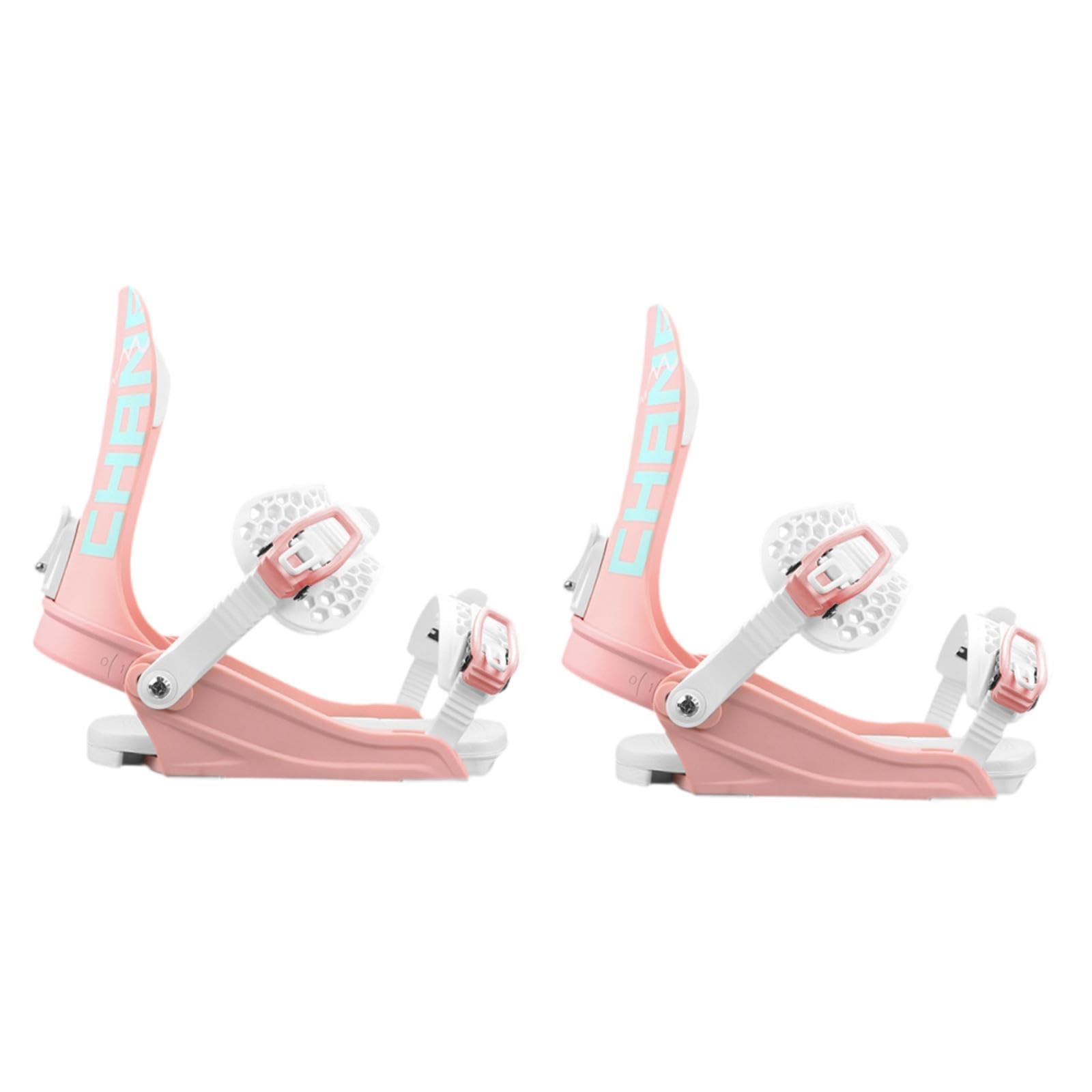 Colaxi Snowboard Bindings Mens Women Replacement Beginner Supplies for Snowboarding Adjustable Winter Sports Equipment Accessories, Pink M