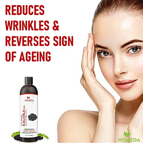 Image of Premium Cold Pressed Kalonji Oil for Hair Growth Pure, Skin (1000 ml) 100% Pure Virgin Grade - Onion Black Seed Oil (Kalaunji Tel, Black Cumin seed)