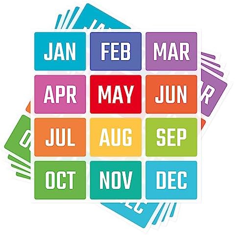 easykart labels 600 Color-Coding Month Stickers (50 Sheets, 12 Labels Per Sheet, 1 x 0.75 Inch) - Ideal for Office, Warehouse, Retail, Storage Organization Cover