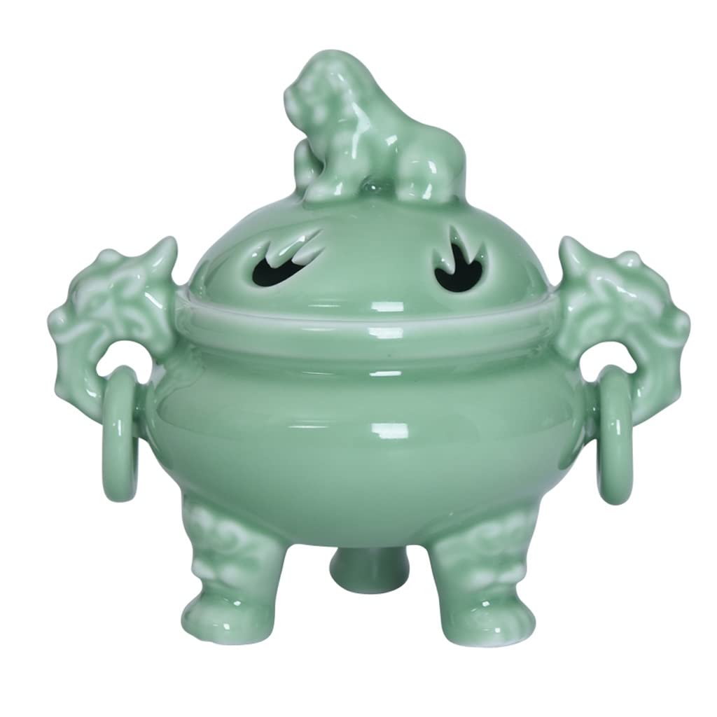 Soporte para Incienso Quemador de incienso de cerámica con tapa, titular de censurador de porcelana, titular de incienso de budismo for la casa de té en casa yoga SPA Decoración del templo decoración