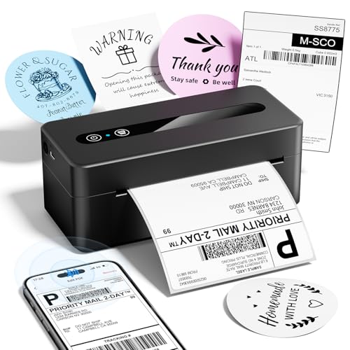 TATTMUSE DHL Etikettendrucker Bluetooth, Versandetiketten Drucker 4x6 für Barcode, 2411BT Etikettiergerät Label Printer Unterstützt iOS, Android, Windows und Mac, Kompatibel mit Amazon, Shopify, Etsy
