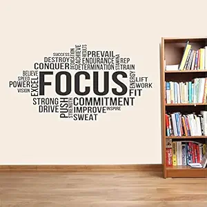 Kaushiki 'Focus - Sports - Workout - Office - Corporate - Business - Inspirational - Motivational - Quotes - Wall Sticker' Multi Colour for Living Room, Bedroom, OfficeDesg - 67