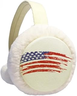 Star And Stripes Bend America Country Flag Winter Ear Warmer Cable Knit Furry Fleece Earmuff Outdoor