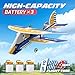 DEERC RC Plane, 2.4GHZ Remote Control Airplane W/ 3 Batteries & 6-axis Gyro Stabilizer, 2CH RTF RC Glider Toy for Beginners Kids Boys Girls Adults
