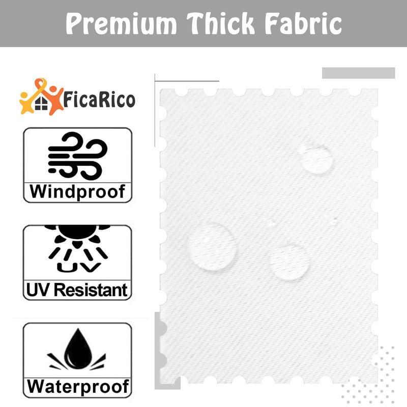 Tende impermeabili per esterni, con occhielli, protezione UV, per patio, balcone, gazebo, spiaggia, casa, 1 pezzo, grigio, 264 x 305 cm