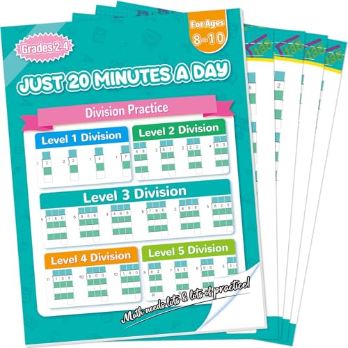 Image of 56 Pages Math Worksheets Division Practice Math Problem Workbook for 3rd 4th 5th Grade Students Age 7 8 9 10 11 Yeas Old Kids Early Childhood Education Materials Double & Triple Digit Division-Level 6