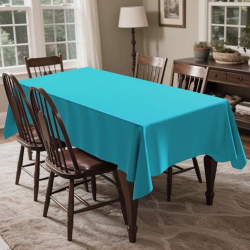 CXPSINC 54 Inch X 200 Feet Plastic Table Cover Roll Disposable Tablecloth with Slide Cutter for All Type/Shape Tables | Picnic, Party, Banquet, Birthdays, Weddings (Turquoise) CXPSINC 54 Inch X 200 Feet Plastic Table Cover Roll Disposable Tablecloth with Slide Cutter for All Type/Shape Tables | Picnic, Party, Banquet, Birthdays, Weddings (Turquoise) - Image 6