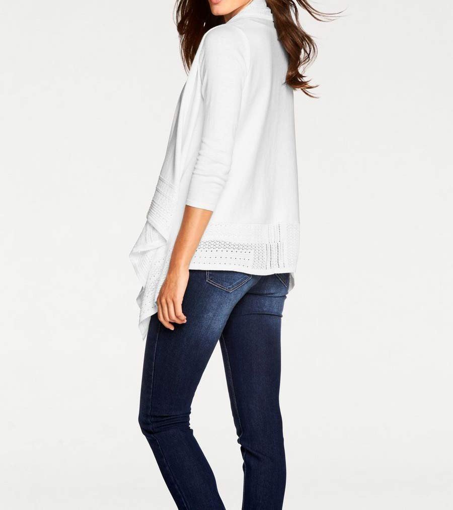 Damen-Twinset Feinstrick Offwhite (36)