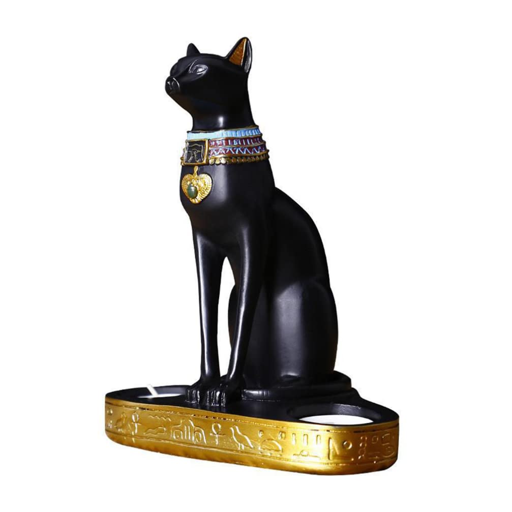 TOPBATHY Candelabro Faraón Egipcio Candelabros Egipcios Candelabros del Antiguo Egipto Portavelas Figura Egipto Estatua De La Diosa Egipcia Dios Anubis Estatua Basti Estilo Europeo Resina