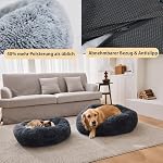 Hundebett Katzenbett 50 cm Waschbar flauschig orthopädische Hundebetten große und kleine Hunde Katzenschlafplatz für Katzen Donut - Grau – Bild 5