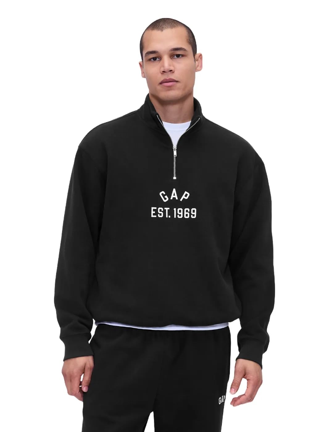 

                                                    GAP Mens Logo Half Zip Drawstring Fleece Moonless 