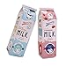 Funny live Creative Milk Cartons Waterproof PU Big Capacity Pencil Case PU Pencil Holder Pen Pouch Stationery Organizer for Boys and Girls,Pack of 2