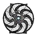 16 Inch Slim Fan Push Pull Electric Radiator Cooling Fan Universal High Performance 12V 120W Motor with Fan Mounting Kit (Black)