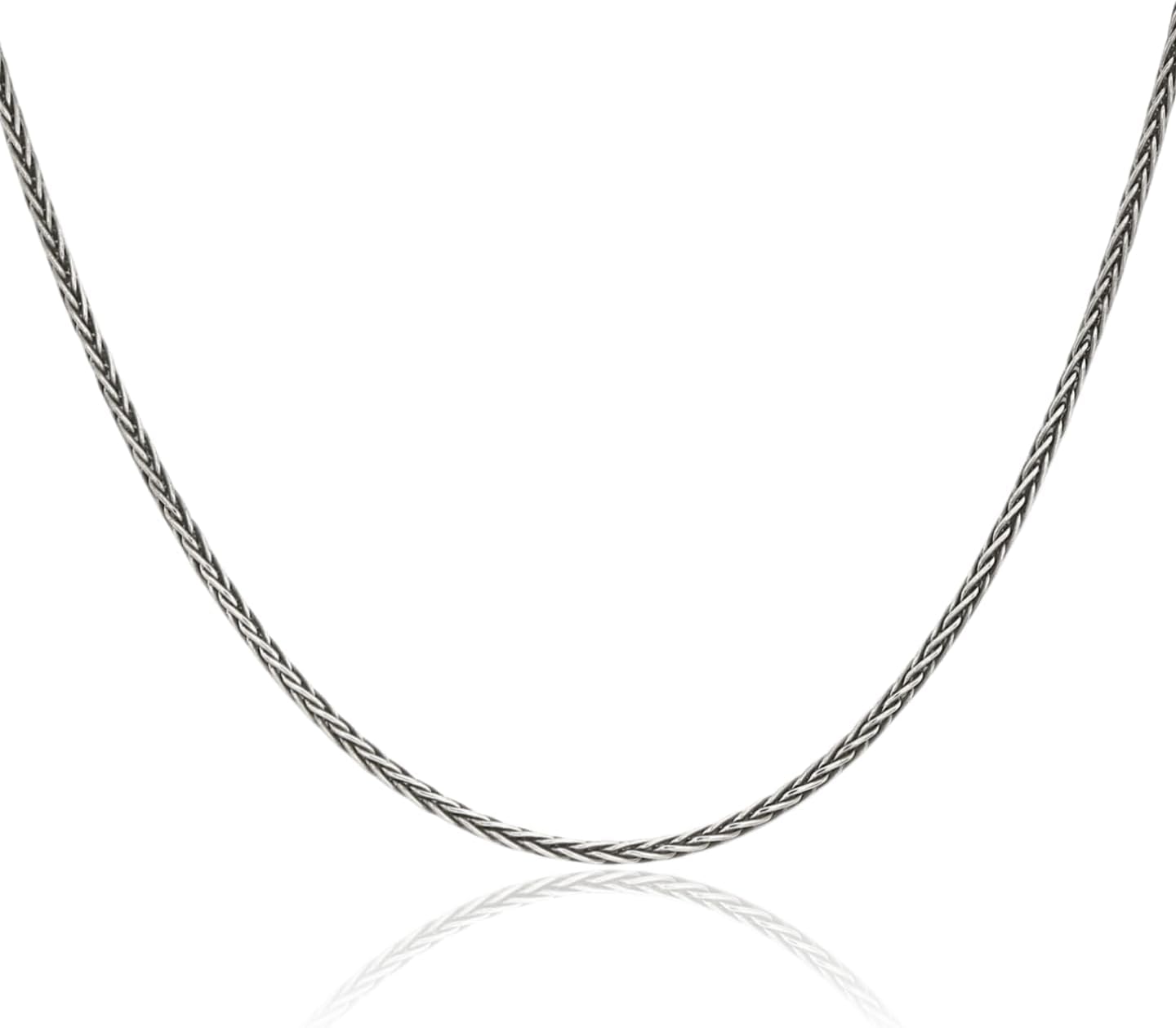 IceCarats 925 Sterling Silver Vintage 1.6mm Thin Spiga Wheat Chain Necklace Polished