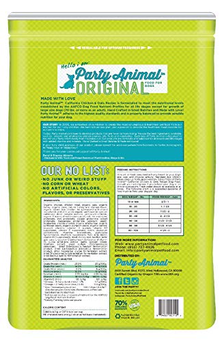 Party Animal California Chicken & Oats Recipe Dry Dog Food 25 lb. bag - Thumbnail 2