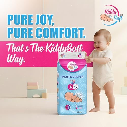 Image of KiddySoft Baby Diaper Pants with 5 Layer All Night Leakage Protection & Quick Absorbency (S - 40, Pack of 1)