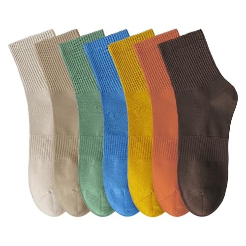 Image of Womens Cotton Anti-Pilling Quarter Crew Socks | Moisture-wicking, Odor-control, Lightweight, Office /gym, 7-pair, US 6-10