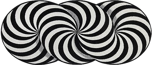 Wash+Dry Infinity Swirl Doormat, 60 x 140 cm, Washable for Indoor and Outdoor Use, Black, 60 x 140 cm (Rectangular)