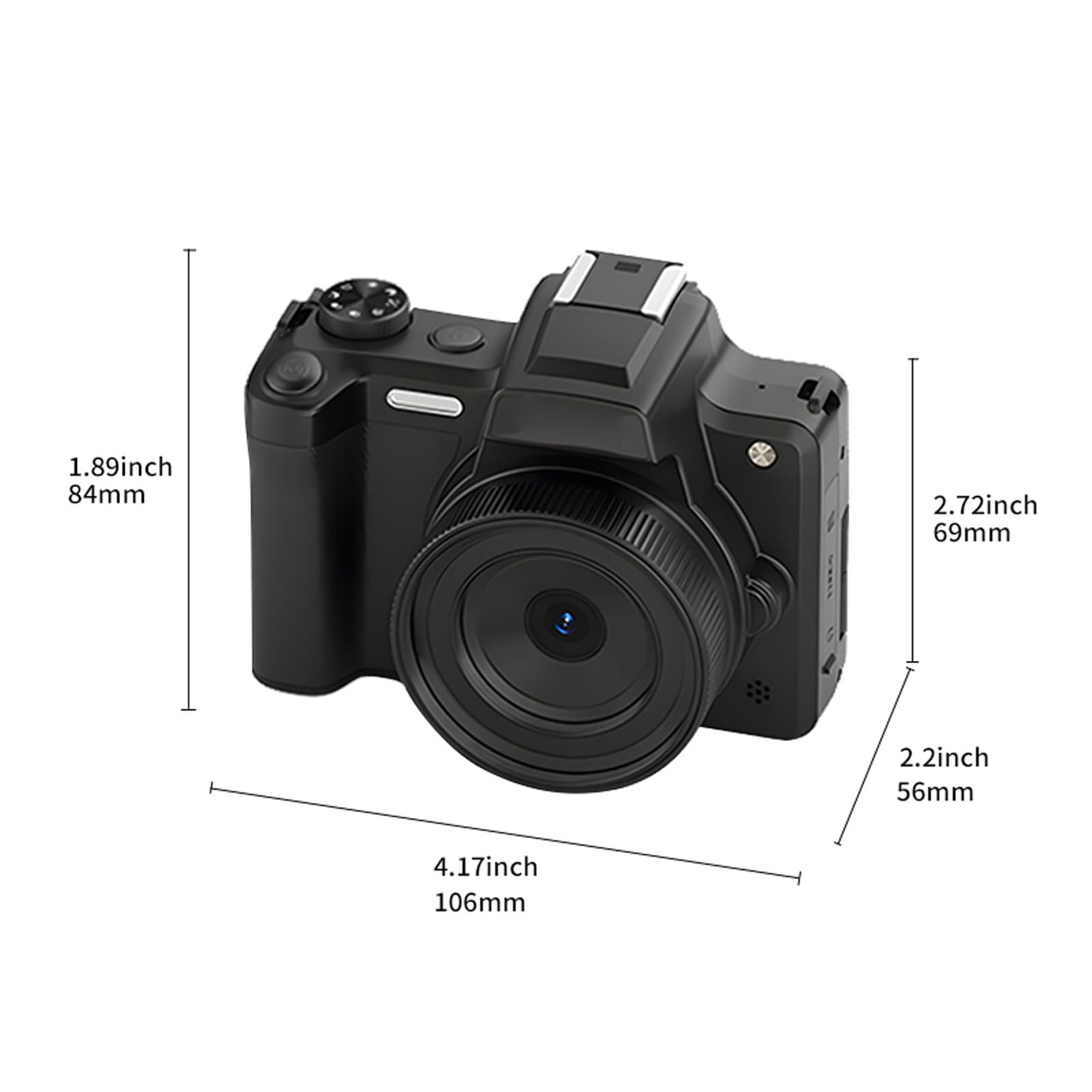 XUMIUZIY Fotocamera Digitale, Video 4K da 68 MP Zoom 28X AF MF con Supporto per Flash Hot-shoe da 2,8 Pollici con Flip Screen da 180 Gradi per la Fotografia
