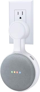 AMORTEK Outlet Wall Mount Holder for Google Nest Mini (Home Mini 2nd Gen and 1st Gen), A Space-Saving Accessories for Google Nest Mini Voice Assistant 2nd Generation (White)