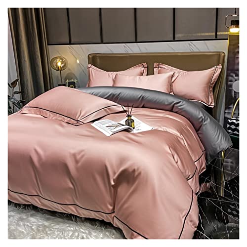 Parure de lit brodée en coton satiné housse de couette haut de gamme douce