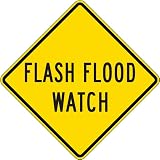 Traffic & Construction Signs - Flash Flood Watch Sign - 18 x 18 Aluminum Sign Street Weather Approved Sign 0.04 Thickness - 1 Pack