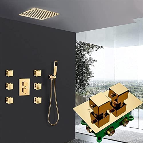 Robinet mitigeur en or intégré avec ensemble de douche de 10 pouces complet