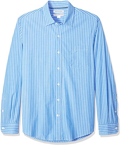 Image of Amazon Essentials Men's Regular-Fit Long-Sleeve Casual Poplin Shirt, Button Front, Business Casual, Collared