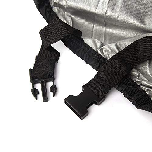 EMSMIL Bâche de protection pour moto, garage, scooter, XXXL 190T, tissu Oxford imperméable, noir, 265 x 105 x 125 cm