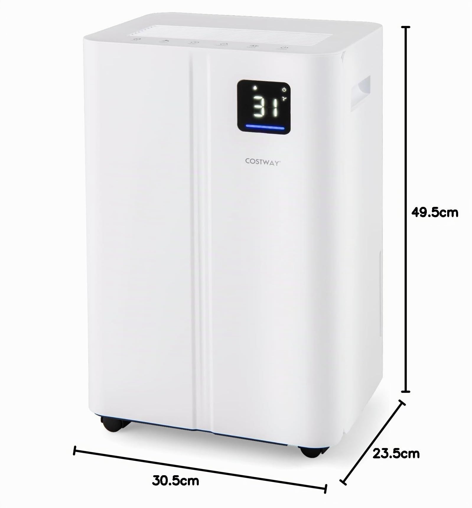 COSTWAY 25,5L Deumidificatore per Casa con 3 Modalità e Timer 24H