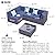 HOOOWOOO Patio Outdoor Furniture Sectional Couch Set,5 Piece Wicker Weather Resistant Conversation Set,Modern Corner Modular L Shaped Sofa Set with Table for Yard Seating and Lying(Denim Blue)