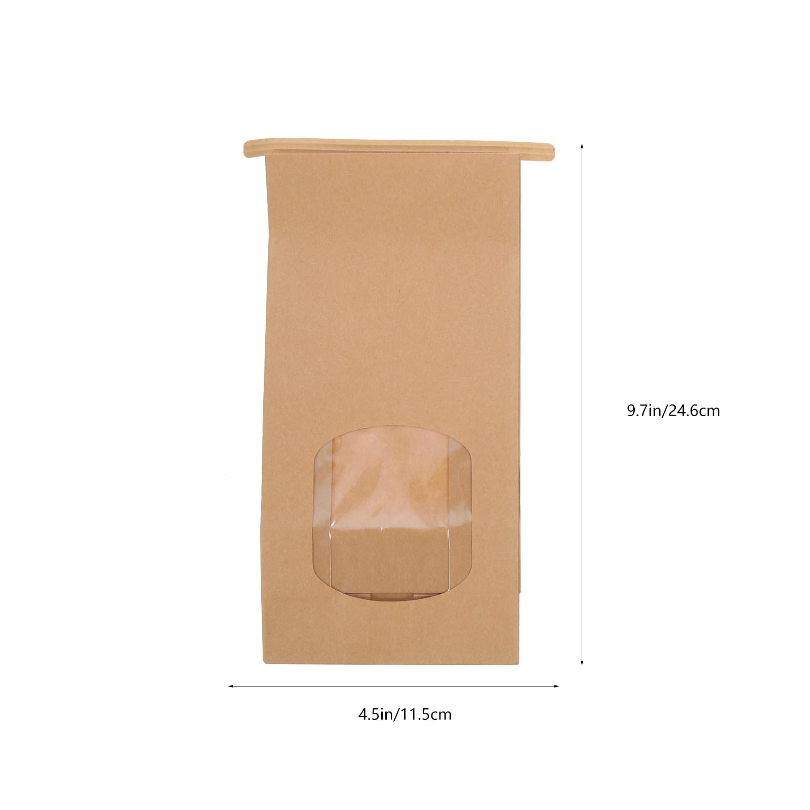 Bolsas de Papel Kraft para Galletas y Panadería Ventana Transparente, Diseño Antiaceite, Tamaño Pequeño, 100 Unidades para Fiestas y Almacenamiento Seguro de Alimentos