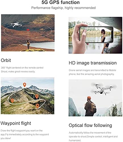 Dron GPS z kamerą 4K, składany dron RC 5G WiFi FPV, zdalnie sterowany quadcopter z optycznym pozycjonowaniem przepływu i trybem bezgłowym, lot po drodze, podążaj za mną, 2 baterie