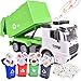 Garbage Truck Toy, Friction Powered Car for Kids, Toys Truck with Lights and Sounds, 12 Inch Car for 3-8 Years Old