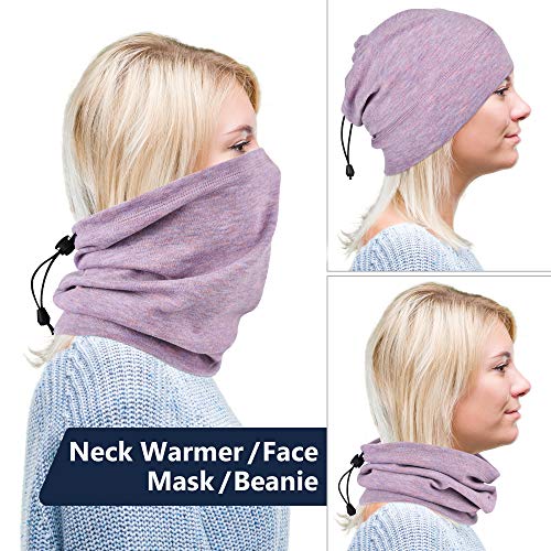Mcti Neck Gaiter Warmer Winter Fleece Scarves Beanie Hat For Skiing Cycling Elastic Closure #TOP1