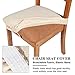 Smiry Stretch Jacquard Chair Seat Covers for Dining Room, Removable Washable Anti-Dust Chair Seat Protector Slipcovers - Set of 2, Beige