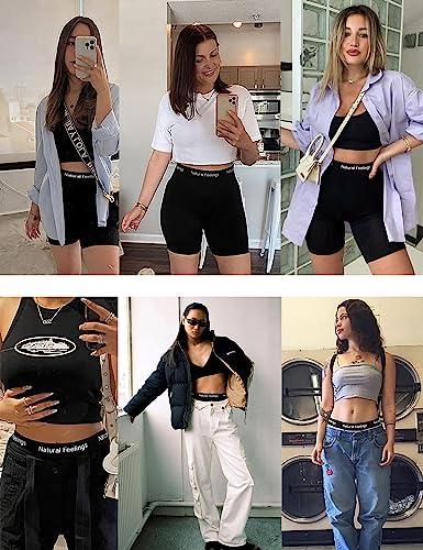 Iluvit Womens Boxer Briefs Underwear Cotton Anti Chafing Boy Shorts Panties For Women 5.5" Inseam All Black 4 Pack S #TOP1