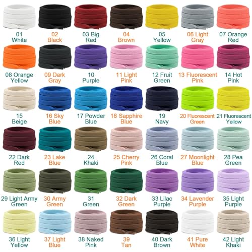 Image of DELELE 2 Pair Super Quality 24 Colors Flat Shoe laces 5 /16 inch Wide Shoelaces for Athletic Running Sneakers Shoes Boot Strings