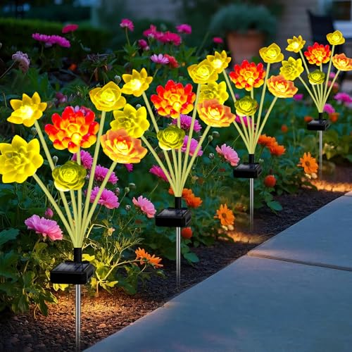 Lampe solaire de jardin étanche Morestar lot de 4 décoration pelouse terrasse cour